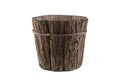 Vintage wooden flowerpot isolated on white background Royalty Free Stock Photo