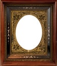 Vintage wooden frame with metal insert