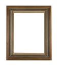Vintage wooden frame for painting or picture isolated on a white background Royalty Free Stock Photo