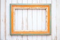 vintage wooden frame with peeling gesso Royalty Free Stock Photo