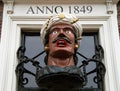 Vintage wooden head called Gaper, dutch symbol for a drugstore