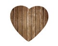 Vintage wooden heart isolated on white Royalty Free Stock Photo