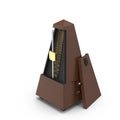 Vintage wooden metronome music timer on white. 3D illustration