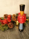 A vintage wooden nutcracker, handcrafted Christmas Royalty Free Stock Photo