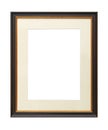 Vintage wooden picture frame with cardboard mat Royalty Free Stock Photo