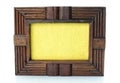 Vintage wooden picture frame on white background Royalty Free Stock Photo