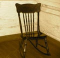 Vintage Wooden Rocking Chair In Sepia