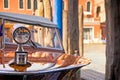 Vintage wooden 1960s speedboat in the Grand Canal, Venice, Italy Royalty Free Stock Photo