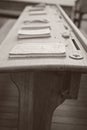 Vintage Wooden School Desk With Books Royalty Free Stock Photo