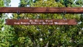 Vintage wooden sign at the Bridle path in Beverly Hills, California USA