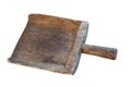 Vintage wooden spade isolated on a white background. wooden scoop top view