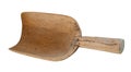 Vintage wooden spade isolated on a white background. wooden scoop top view