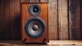 The vintage wooden speaker.AI generated image Royalty Free Stock Photo
