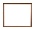 Vintage wooden square frame for painting or picture isolated on a white background Royalty Free Stock Photo