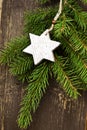 Vintage Wooden Star Christmas Decoration