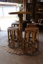 Vintage wooden table and chairs, sitting corner