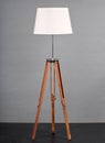 Vintage wooden tripod lamp