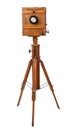 Vintage wooden view camera Royalty Free Stock Photo