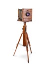 Vintage wooden view camera Royalty Free Stock Photo