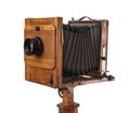 Vintage wooden view camera Royalty Free Stock Photo