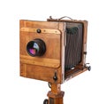 Vintage wooden view camera Royalty Free Stock Photo