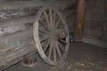 Vintage wooden wagon wheel. Royalty Free Stock Photo