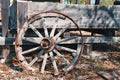 Vintage wooden wagon wheel Royalty Free Stock Photo