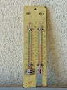 Vintage wooden Wet-Dry Bulb Hygrometer, Wall Mounted Thermometers