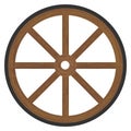 vintage wooden wheel vector icon Royalty Free Stock Photo