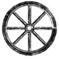 vintage wooden wheel vector icon Royalty Free Stock Photo