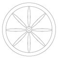 vintage wooden wheel vector icon Royalty Free Stock Photo