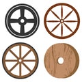 vintage wooden wheel vector icon Royalty Free Stock Photo