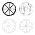 vintage wooden wheel vector icon Royalty Free Stock Photo