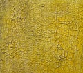Vintage wooden yellow background. Cracked yellow paint on wooden boards Royalty Free Stock Photo