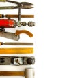 Vintage working tools (drill, ruler and others) on Royalty Free Stock Photo
