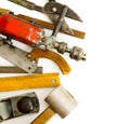 Vintage working tools (drill, ruler and others) on Royalty Free Stock Photo