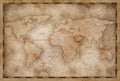 Vintage world map illustration based on image furnished by NASA Royalty Free Stock Photo