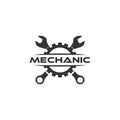 Wrench gear logo. flat logo design Royalty Free Stock Photo