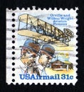 Vintage Wright Brothers Postage Stamp Royalty Free Stock Photo