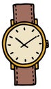 Vintage wrist watch icon. Retro hand clock