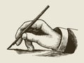 Vintage writing hand