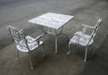 Vintage wrought iron garden table and chairs