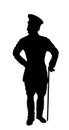Vintage WW1 army officer in uniform vector silhouette illustration. General marshal symbol. Soldier in uniform.