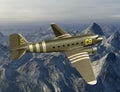 Vintage WWII Cargo Airplane Illustration