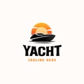 Vintage Yacht Sunset Hipster Logo Template