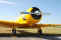 Vintage yellow airplane Royalty Free Stock Photo