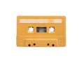 Vintage yellow audio cassette tape side B isolated on a white Royalty Free Stock Photo