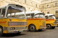 Vintage british buses in valetta malta