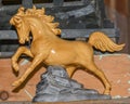 Vintage Yellow Ceramic Horse Running