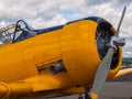 Vintage Yellow Propeller Aircraft Royalty Free Stock Photo